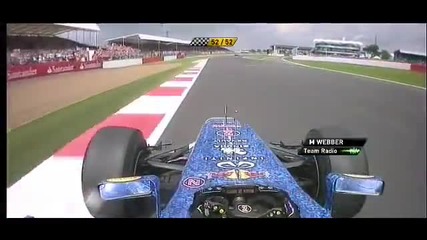 F1 Гран при на Великобритания 2012 - тийм радиото на Webber след състезането 2 [hd][onboard]