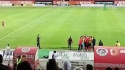Бурната радост на феновете на Локомотив след попадението на Милошев