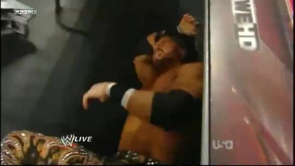 Sheamus throws John Morrison to a Ladder