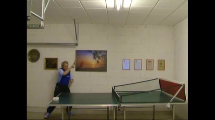 one man table tennis training