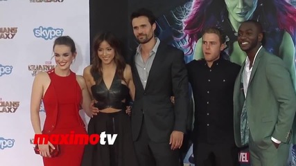 Звездите от сериала Агентите на Щ. И. Т. на премиерата на филма Пазители на Галактиката (2014)