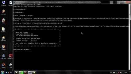 01.encoding with Firefox's developers console, Vlc player & Nero aac encoder