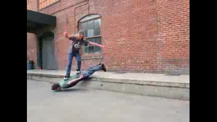 Human Skateboard by Pes