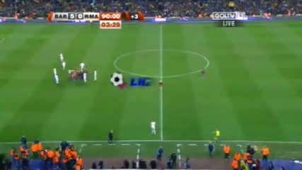 Barcelona vs Real M. Рамос изперка в края на мача ! фаулира Меси и удари Пуйол ( 11 - 29 - 10 ) 