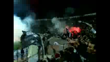 Paok Fans Celebrate Goal At 87 Minute