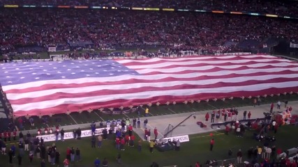 Holiday Bowl national anthem and the worlds largest American flag 