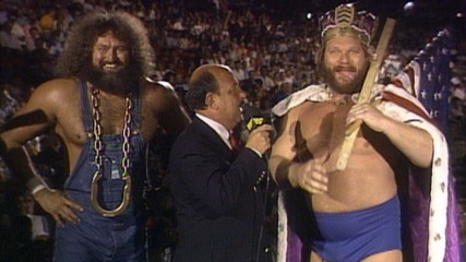 Hillbilly Jim celebrates Independence Day with King Hacksaw Jim Duggan: Wrestling Challenge, July 2, 1989