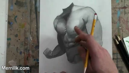 Как да нарисуваме Мъжки гърди ръмене и ръце стъпка по стъпка Hd