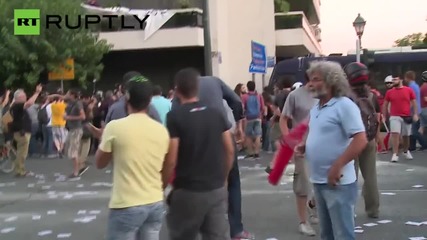 ‘No’ Vote Advocates Clash with Police before Greek Referendum