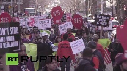 USA: See McDonald's workers in 'Fight for $15' protest