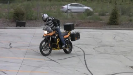 Bmw F800gs Adventure Stunt Motorcycle Wheelies and Stoppies! 