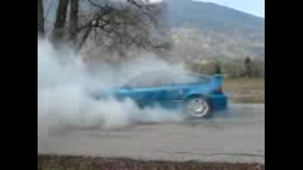 Honda Crx Vtec Power Burnout.flv