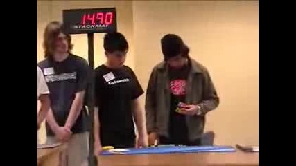 Кубчето на Рубик за 20 секунди с една ръка 