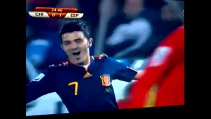 World Cup Испания 2 - 1 Чили гол на Давид Вия 