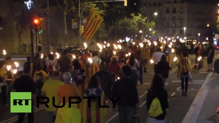 Spain: Pro-indepenence supporters rally for National Day of Catalonia