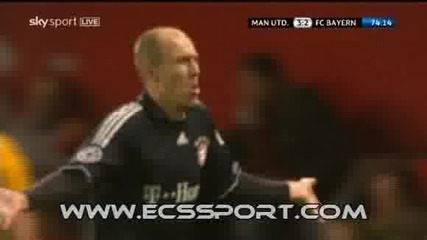 Най - красивият гол във шампионска лига - голът на Робен - Man untd 3 - 2 Bayern M. 
