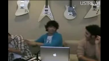 Joe hugs Nick 