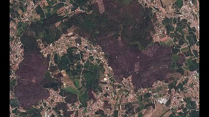 Сателитни изображения на горските пожари в Европа