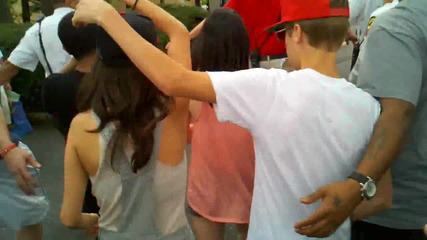 Justin Bieber and Selena Gomez at Hershey Park