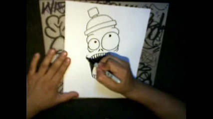 How to draw a spraycan (crazy character) - Youtube