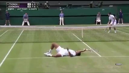 Удивително разиграване - Tsonga vs Djokovic - Wimbledon 2011