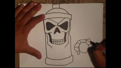 skull spraycan characters by wizard