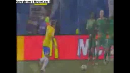 Brazil vs South Africa 1 - 0 Dani Alvess Goal Confederations Cup 2009