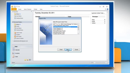 Windows® 7: How to export Yahoo!® address book to Microsoft® Outlook 2010?