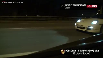 Chevrolet Corvette Z06 vs Porsche 911 Turbo Evotech - Youtube