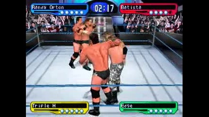 Randy Orton And Batista vs Triple H And Edge smackdown for ps1 my gameplay