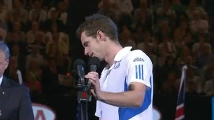 Australian Open 2010 : Мъри плаче на церемонията по награждаването 
