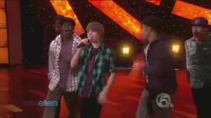 Justin Bieber sing Favourite girl and One time on Ellen show 