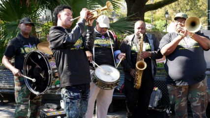 Charlotte Flair's theme played by New Orleans brass band