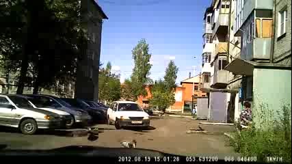 Woman Driver Trying to Park Her Car