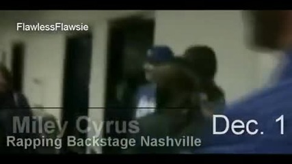 Miley Cyrus Rapping Backstage - Nashville (wonderland Concert) - Dec 1 2009 
