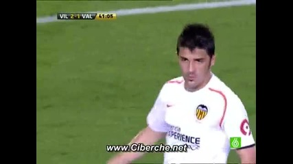 Villareal Cf - Valencia Cf 2 - 1 de David Villa
