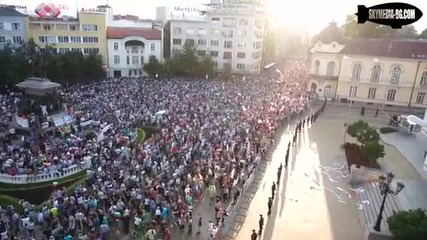 Протест в София, сниман от въздуха 17.6.2013 Protest in Sofia