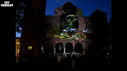 3d прожекция на стената на църквата 