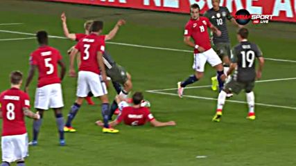 Норвегия - Германия 0:2 /първо полувреме/