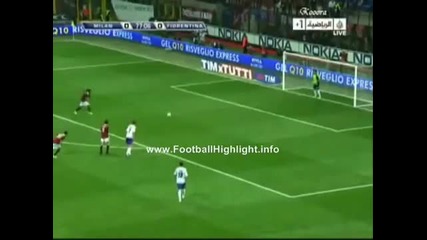 Ac Milan 1 - 0 Fiorentina - Ronaldinho Goal Highlight 01 05 10 