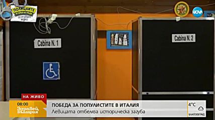 ВОТА В ИТАЛИЯ: Популистките партии завоюваха безпредцедентен успех