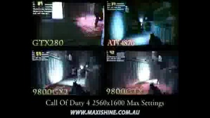 Cod4 4870 Vs Gtx280 Vs 9800gx2 Vs 9800gtx