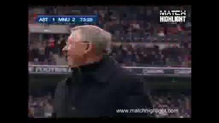 Астън Вила 1:2 Манчестър Юнайтед - Гол на Rooney 