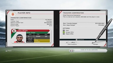 Fifa 14 - Monaco - Трансфери #1