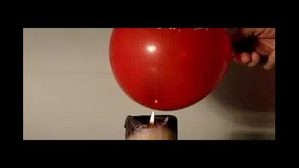 Трик с балон и свещ