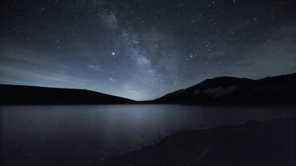 Timelaps Млечния Път - Изглед От Езерото Хакуба В Япония 