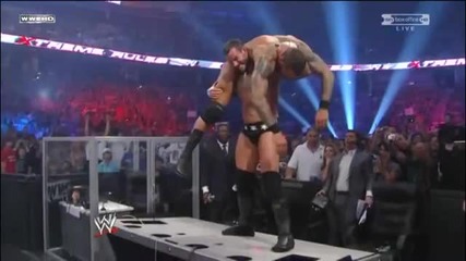 Gts countered into a Rko on announcer table
