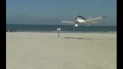 Complete Video_ Plane lands on sunbather on beach _ Almost fail landing