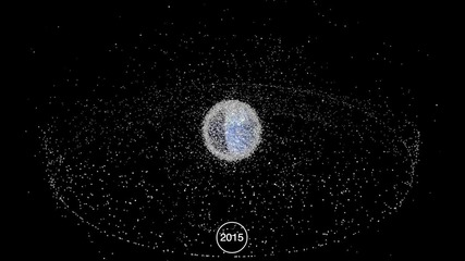 60 години космически боклук събран в едноминутно видео 1957 - 2015