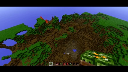 Голяма дупка причинена от Tnt-та в Minecraft
